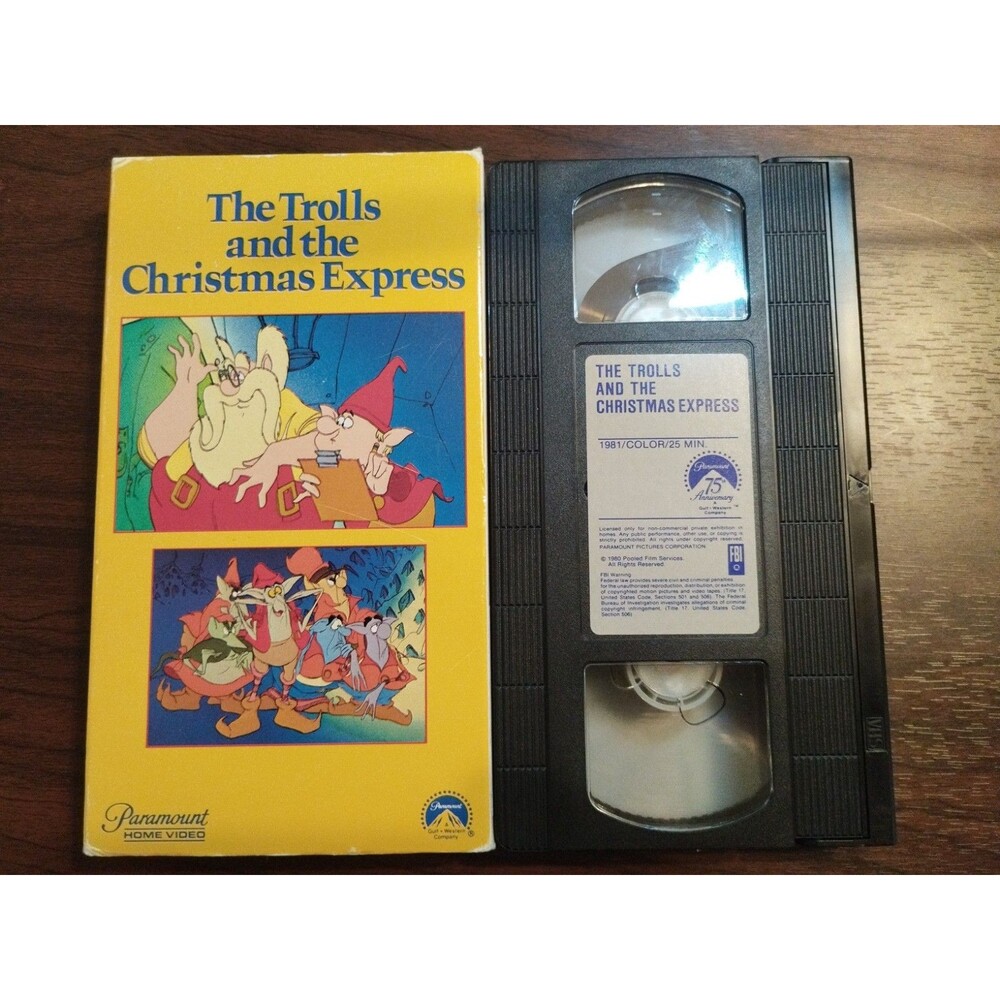 VHS - The Trolls and the Christmas Express - Paramount 1985